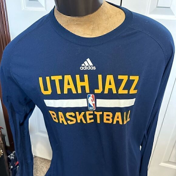 Adidas Ultimate Tee Utah Jazz Long Sleeve Mens XL - Picture 1 of 5